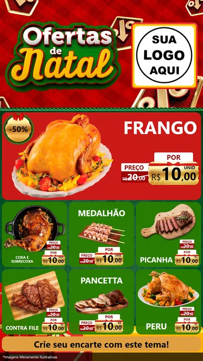 Modelo de Rede Social para Stories com o tema Ofertas de Natal para Assados