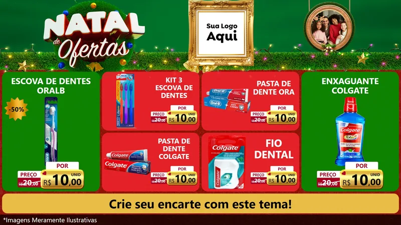 Modelo de TV para TV Horizontal com o tema Natal de Ofertas para Higiene Pessoal