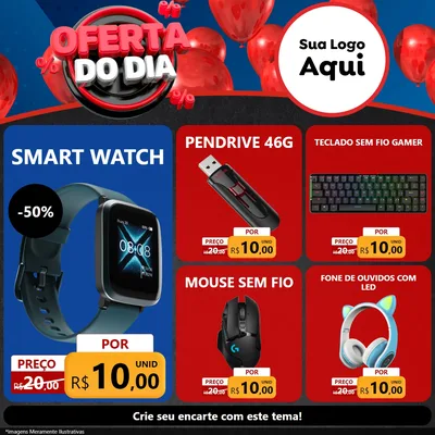 Modelo de Rede Social para Feed Facebook com o tema Oferta do Dia para Informática