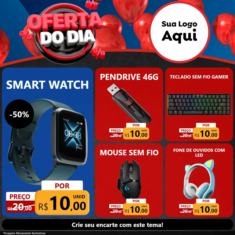 Modelo de Rede Social para Feed Facebook com o tema Oferta do Dia para Informática