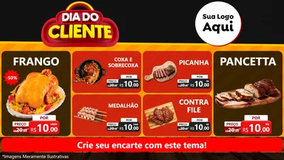 Modelo de TV para TV Horizontal com o tema Dia do Cliente para Assados
