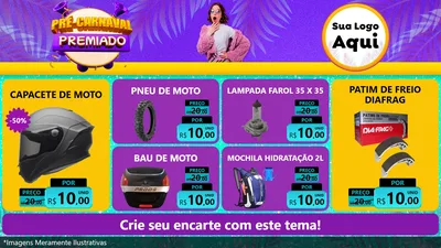 Modelo de TV para TV Horizontal com o tema Pré-Carnaval Premiado para Moto peças