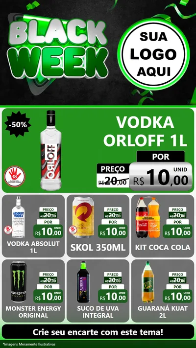 Modelo de Rede Social para Stories com o tema Black Week para Distribuidora de bebidas