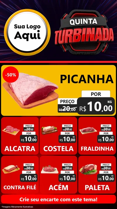 Modelo de Rede Social para Stories com o tema Quinta Turbinada para Açougue