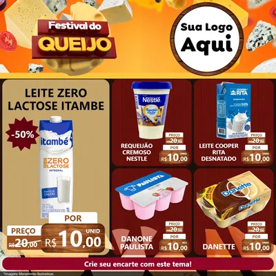 Modelo de Rede Social para Feed Facebook com o tema Festival do Queijo para Frios e Laticínios