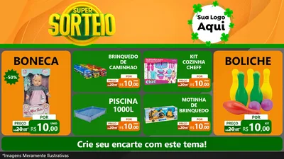 Modelo de TV para TV Horizontal com o tema Super Sorteio para Brinquedos