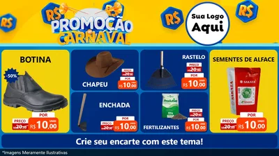 Modelo de TV para TV Horizontal com o tema Promoção de Carnaval para Agropecuária