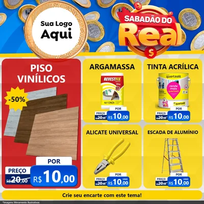 Modelo de Rede Social para Feed Facebook com o tema Sabadão do Real para Material para Construção