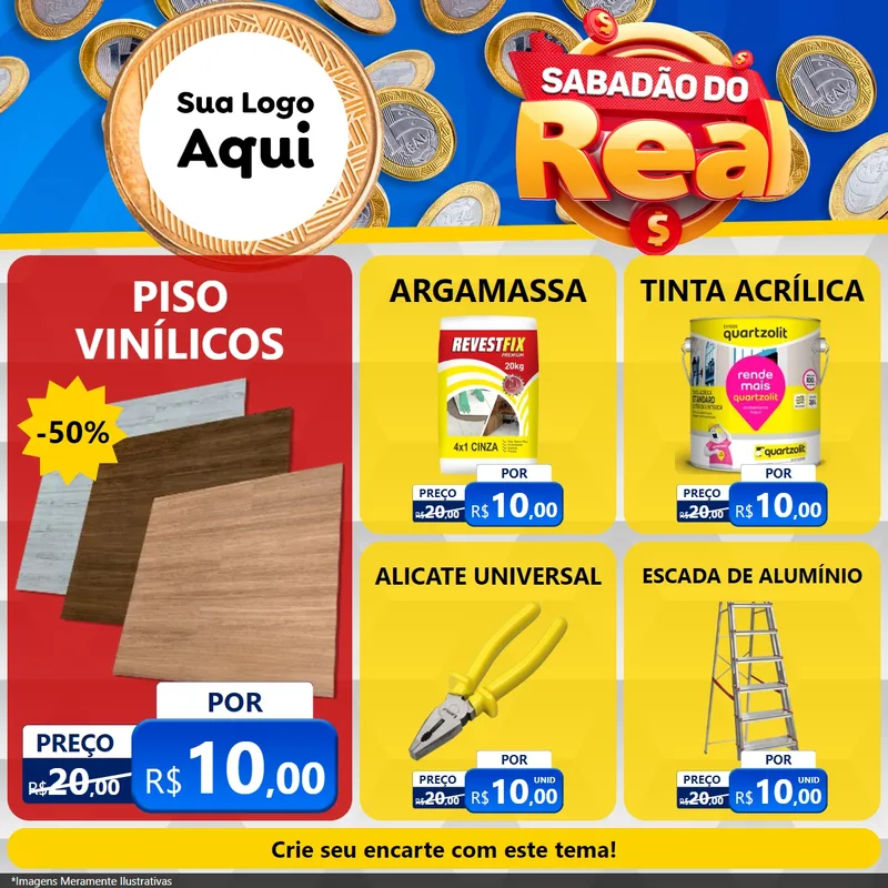 Modelo de Rede Social para Feed Facebook com o tema Sabadão do Real para Material para Construção