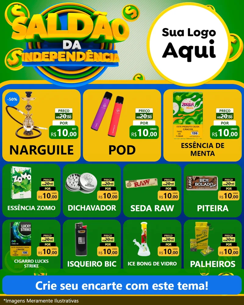 Modelo de Rede Social para Feed Instagram com o tema Saldão da Indepêndencia para Tabacaria