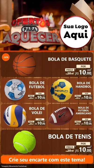 Modelo de TV para TV Vertical com o tema Ofertas Para Aquecer para Artigos Esportivos
