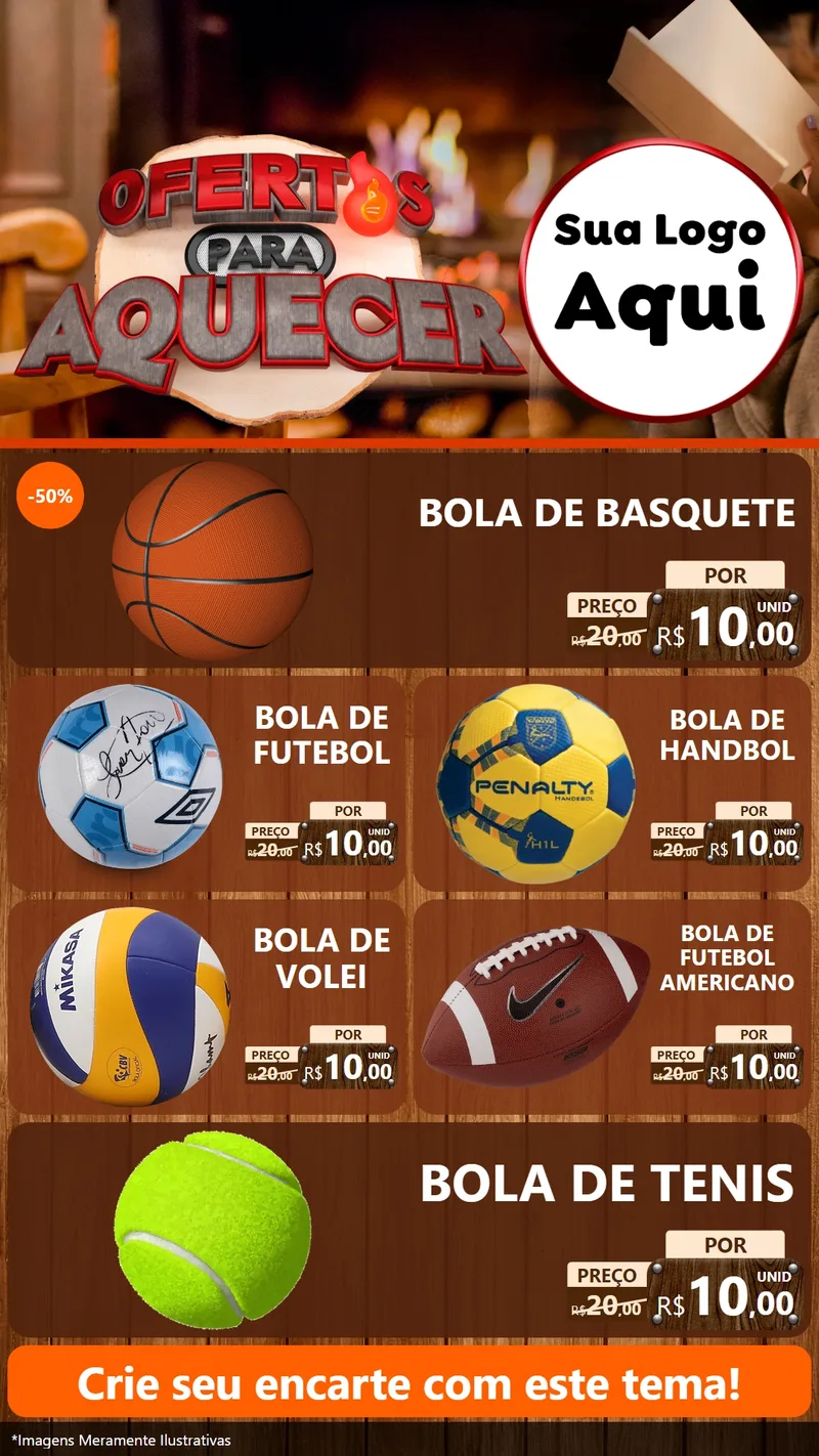 Modelo de TV para TV Vertical com o tema Ofertas Para Aquecer para Artigos Esportivos