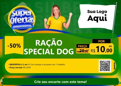 Modelo de Cartaz para Cartaz A4 Horizontal com o tema Super Ofertas de Independência para Pet Shop