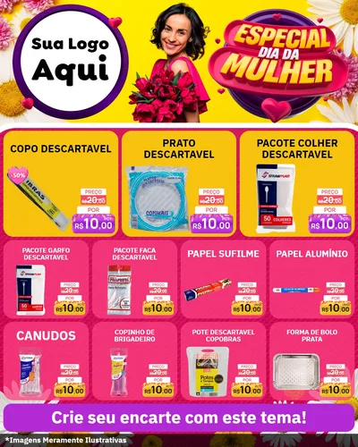 Modelo de Rede Social para Feed Instagram com o tema Especial Dia da Mulher para Embalagens