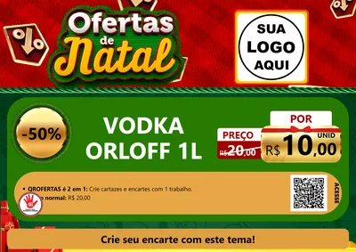 Modelo de Cartaz para Cartaz A4 Horizontal com o tema Ofertas de Natal para Distribuidora de bebidas