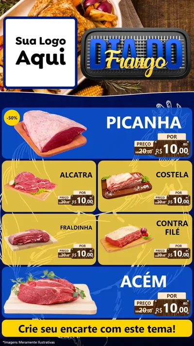 Modelo de TV para TV Vertical com o tema Dia do Frango para Açougue