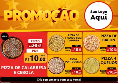 Modelo de Encarte para Encarte A4 Horizontal com o tema Promoção para Pizzaria