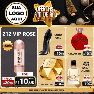 Modelo de Rede Social para Feed Facebook com o tema Ofertas de Fim de Ano para Perfumes