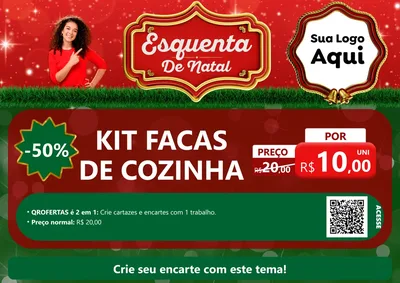 Modelo de Cartaz para Cartaz A4 Horizontal com o tema Esquenta de Natal para Utilidades Domésticas