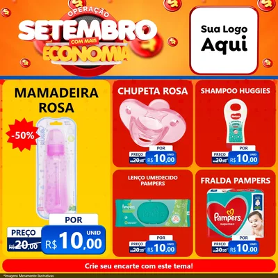 Modelo de Rede Social para Feed Facebook com o tema Operação Setembro Com Muita Economia para Bebês