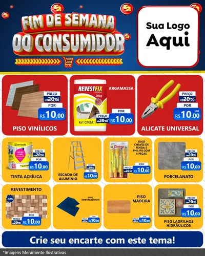 Modelo de Rede Social para Feed Instagram com o tema Fim de Semana do Consumidor para Material para Construção