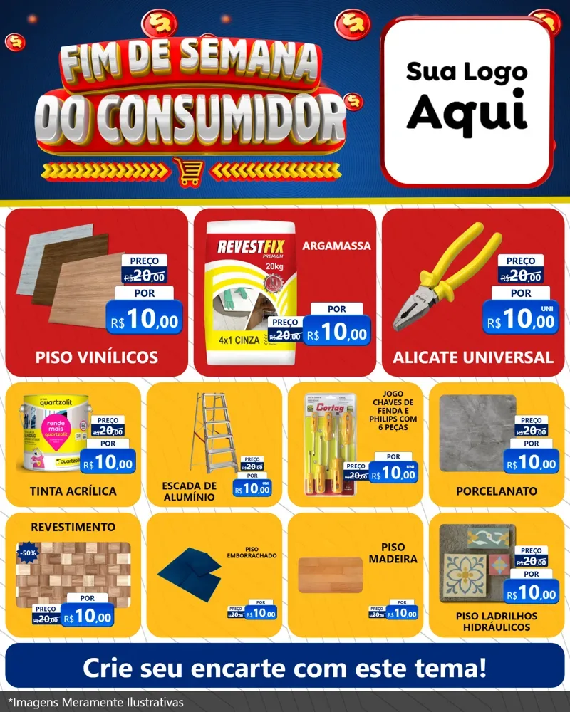 Modelo de Rede Social para Feed Instagram com o tema Fim de Semana do Consumidor para Material para Construção