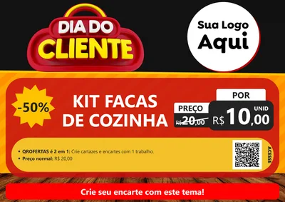 Modelo de Cartaz para Cartaz A4 Horizontal com o tema Dia do Cliente para Utilidades Domésticas