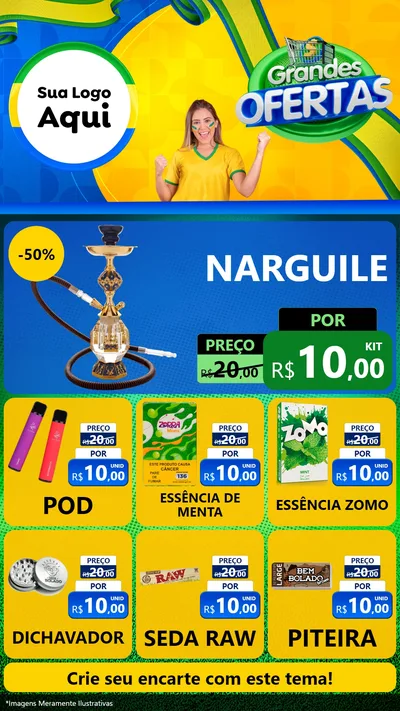 Modelo de Rede Social para Stories com o tema Grandes Ofertas para Tabacaria