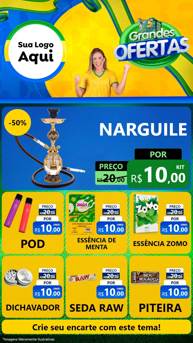 Modelo de Rede Social para Stories com o tema Grandes Ofertas para Tabacaria
