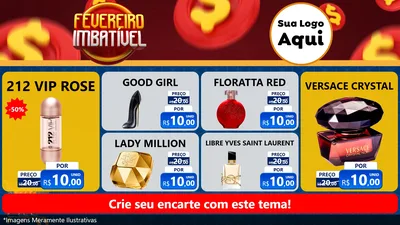 Modelo de TV para TV Horizontal com o tema Fevereiro Imbatível para Perfumes