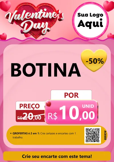Modelo de Cartaz para Cartaz A4 Vertical com o tema Valentine's Day para Agropecuária