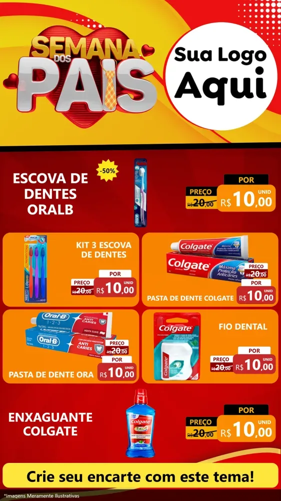 Modelo de TV para TV Vertical com o tema Semana Dos Pais para Higiene Pessoal