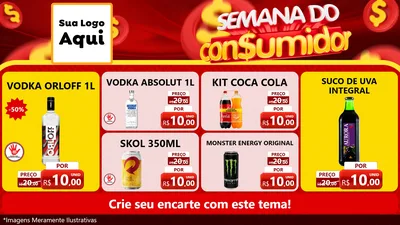Modelo de TV para TV Horizontal com o tema Semana do Consumidor para Distribuidora de bebidas