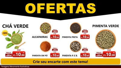 Modelo de TV para TV Horizontal com o tema Ofertas Preto e Vermelho Cartaz para Produtos Naturais