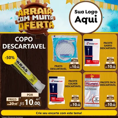 Modelo de Rede Social para Feed Facebook com o tema Ofertas de São João - Junina para Embalagens