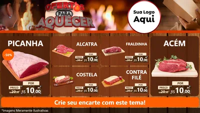 Modelo de TV para TV Horizontal com o tema Ofertas Para Aquecer para Açougue