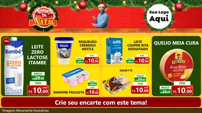 Modelo de TV para TV Horizontal com o tema Promoção de Natal para Frios e Laticínios