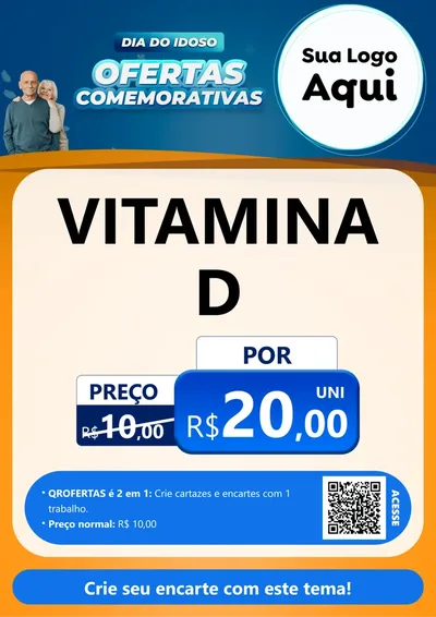 Modelo de Cartaz para Cartaz A4 Vertical com o tema Dia do Idoso para Farmácia