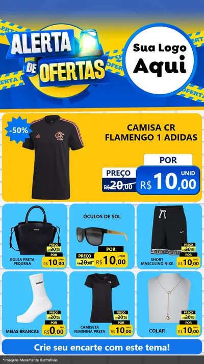 Modelo de Rede Social para Stories com o tema Alerta de Ofertas para Roupas e acessórios