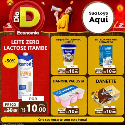 Modelo de Rede Social para Feed Facebook com o tema Dia D Economia para Frios e Laticínios