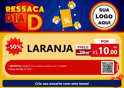 Modelo de Cartaz para Cartaz A4 Horizontal com o tema Ressaca Dia D para Hortifrúti