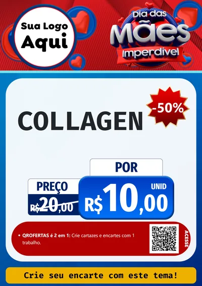 Modelo de Cartaz para Cartaz A4 Vertical com o tema Dia Das Mães Imperdível para Suplementos alimentares