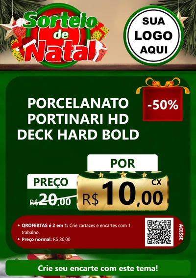 Modelo de Cartaz para Cartaz A4 Vertical com o tema Sorteio de Natal para Pisos e revestimentos