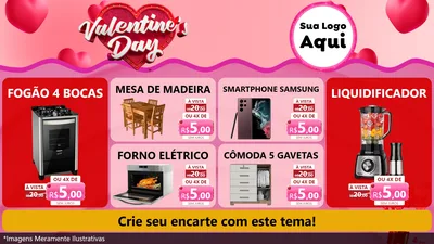 Modelo de TV para TV Horizontal com o tema Valentine's Day para Móveis e Eletro