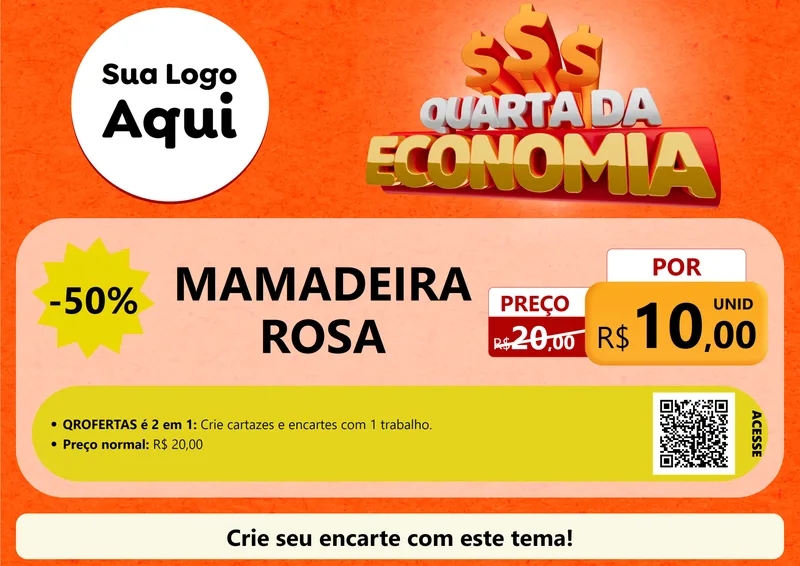 Modelo de Cartaz para Cartaz A4 Horizontal com o tema Quarta da Economia para Bebês