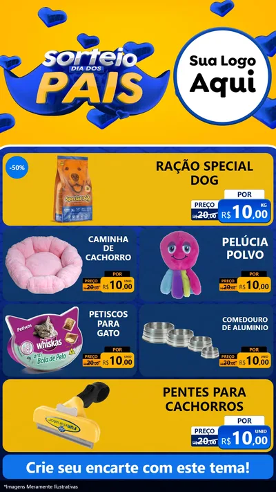 Modelo de TV para TV Vertical com o tema Sorteio Dia dos Pais para Pet Shop