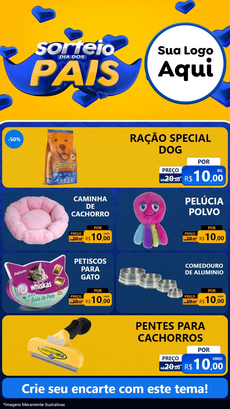 Modelo de TV para TV Vertical com o tema Sorteio Dia dos Pais para Pet Shop