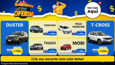 Modelo de TV para TV Horizontal com o tema Sabadou de Ofertas para Concessionaria de Carros