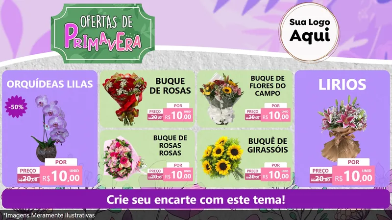 Modelo de TV para TV Horizontal com o tema Ofertas de Primavera para Floricultura e jardim
