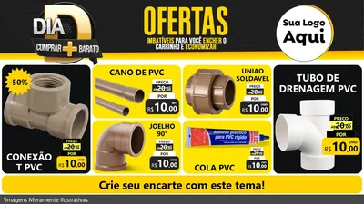 Modelo de TV para TV Horizontal com o tema Dia D Mais Economia para Tubos e conexões